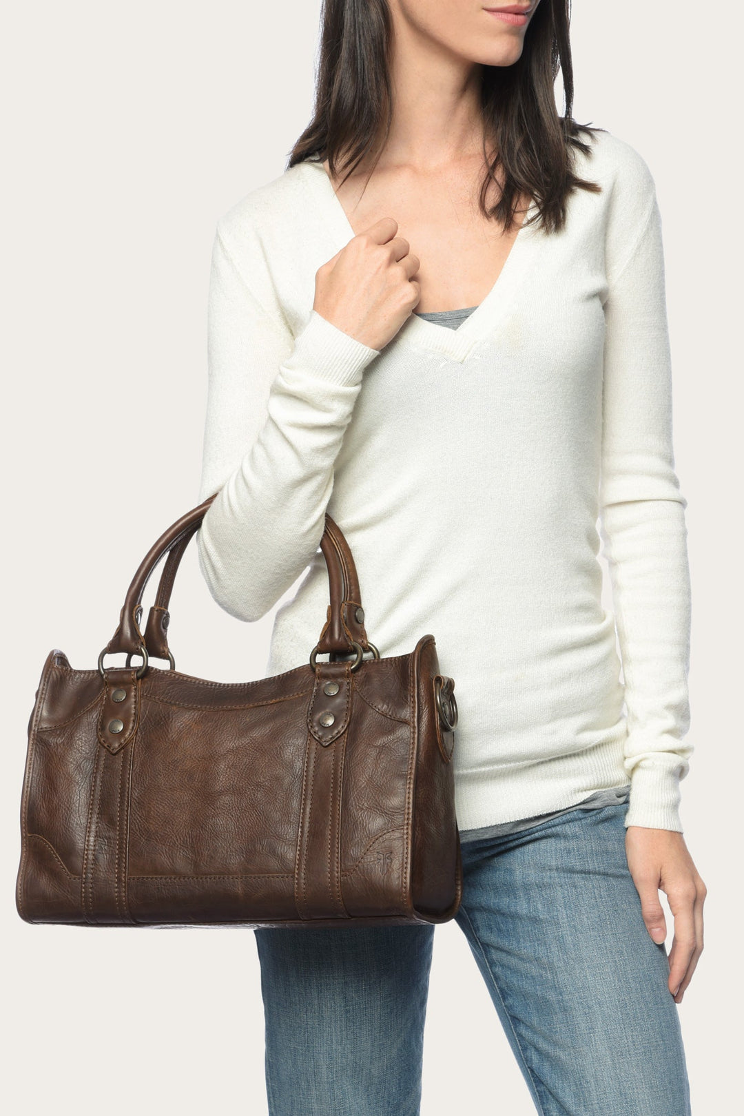 Melissa Dark Brown Satchel Dark Brown - Frye