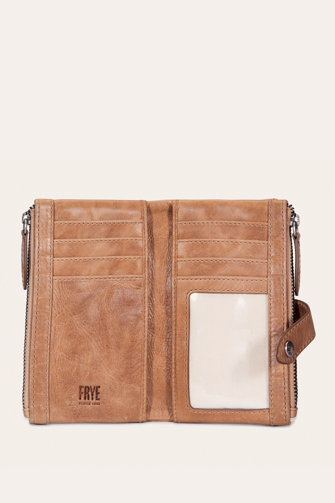 Melissa Beige Double Zip Wallet Beige - Frye
