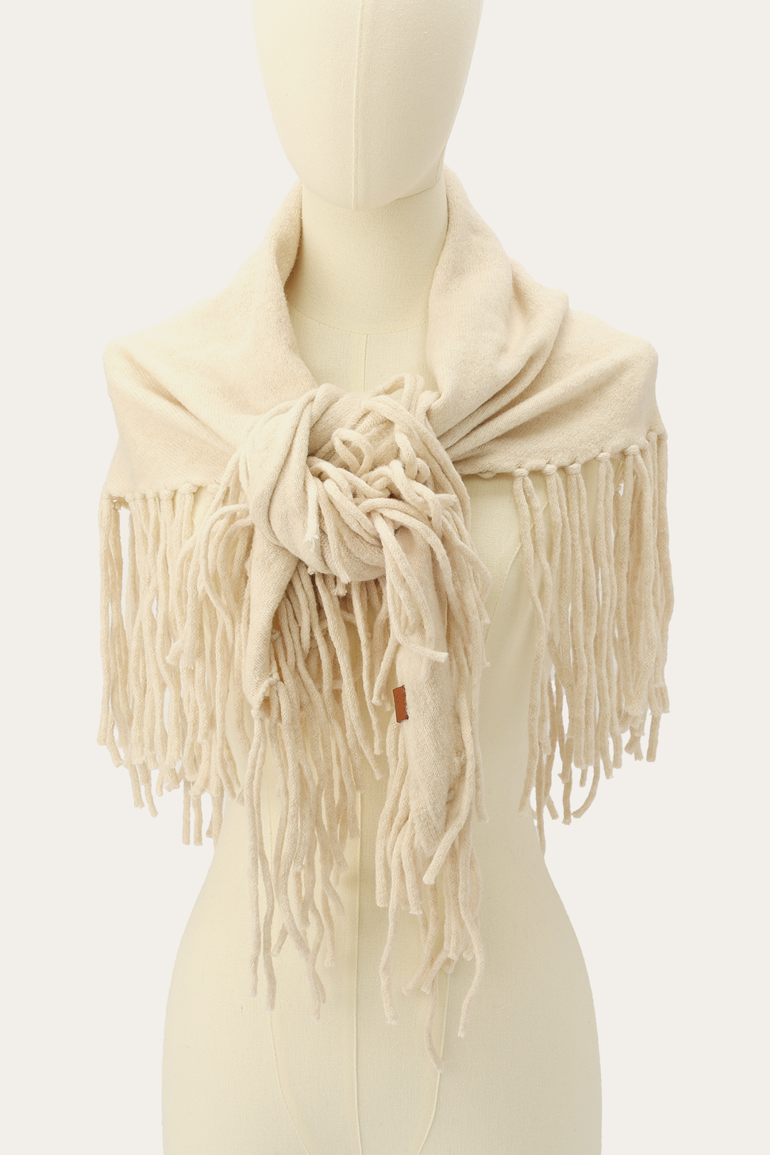 Birch Long Fringe Triangle Scarf Birch - Frye