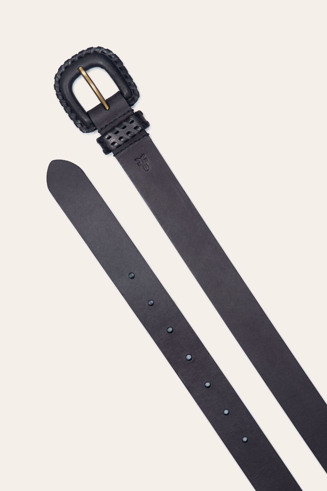 30mm Black Leather Belt With Covered Buckle Black - Frye