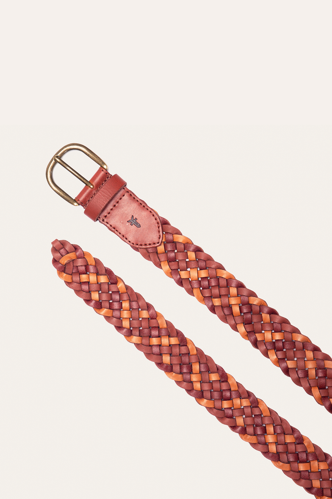 35mm Tonal Woven Leather Belt in Tan Tan - Frye