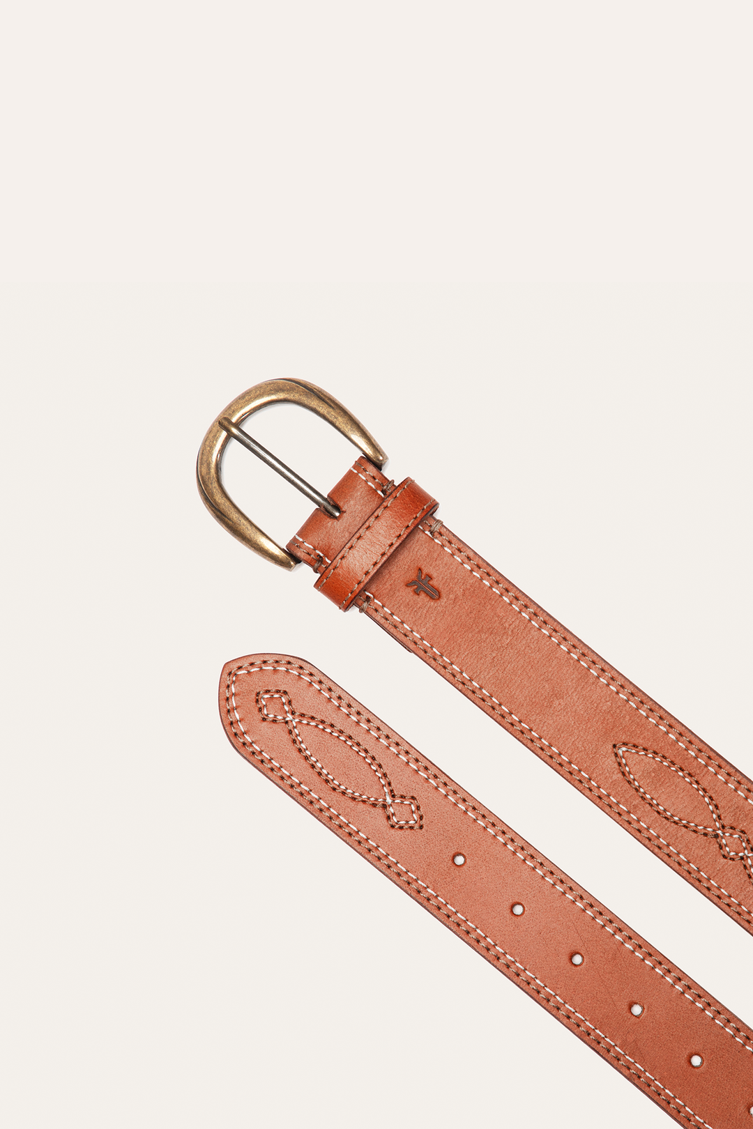 40mm Tan Belt With 2-Tone Stitch Tan - Frye