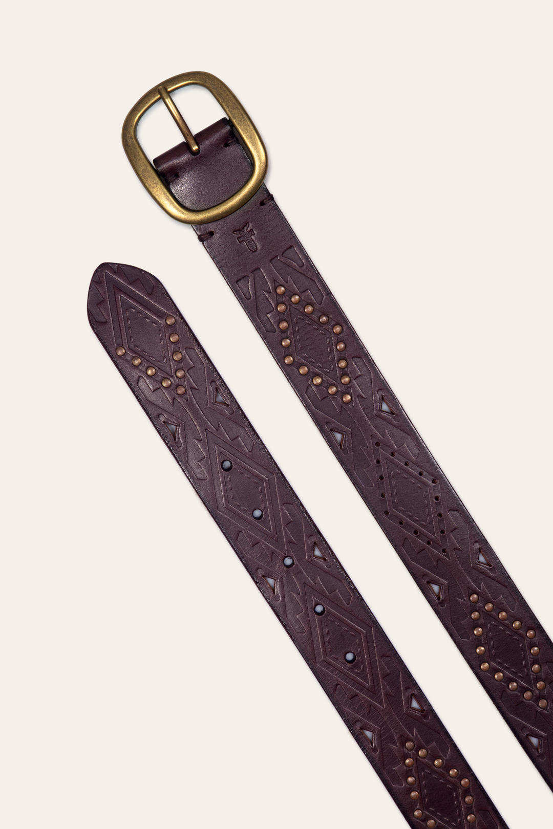 38mm Brown Southwestern Embossed Belt - Frye