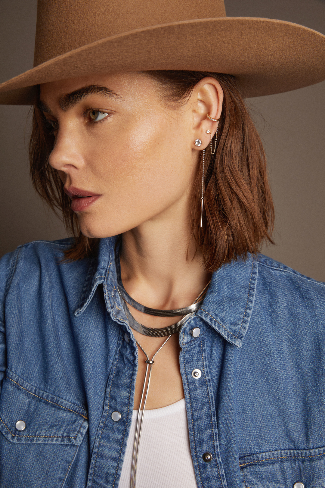Women’s Lab Grown Diamond Stud and Ear Cuff | Aurate x The Frye Company 14k Yellow Gold - Frye