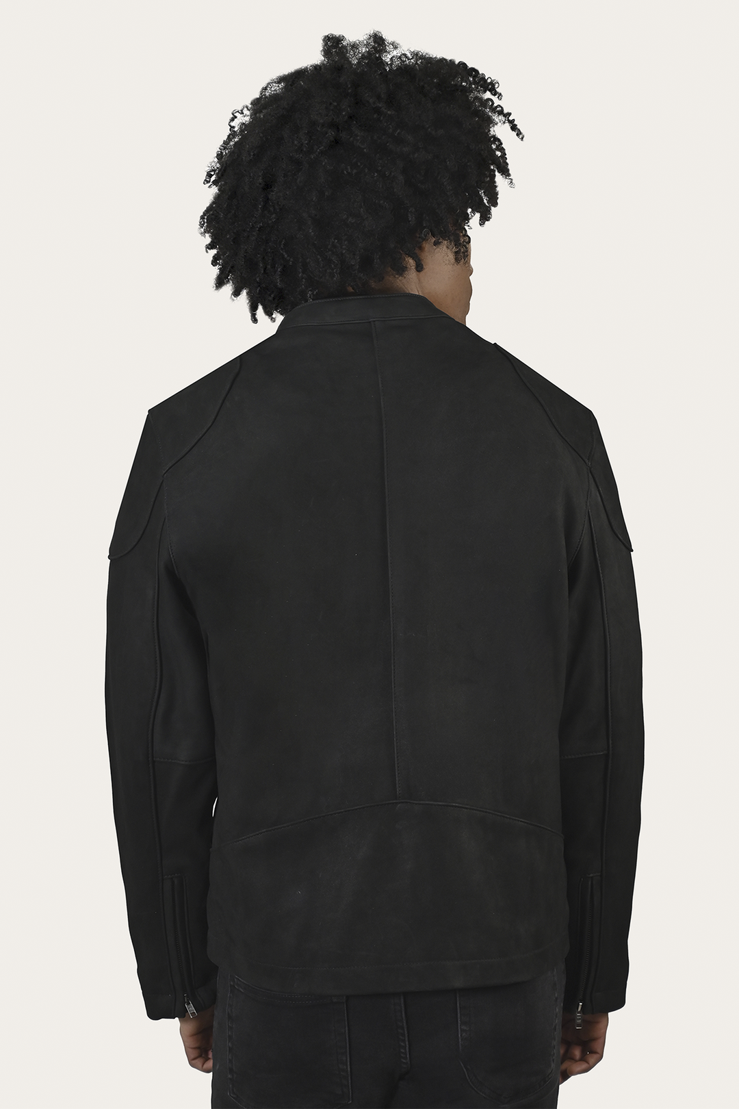 Men’s Black Gannon Lamb Leather Racer Jacket Black - Frye