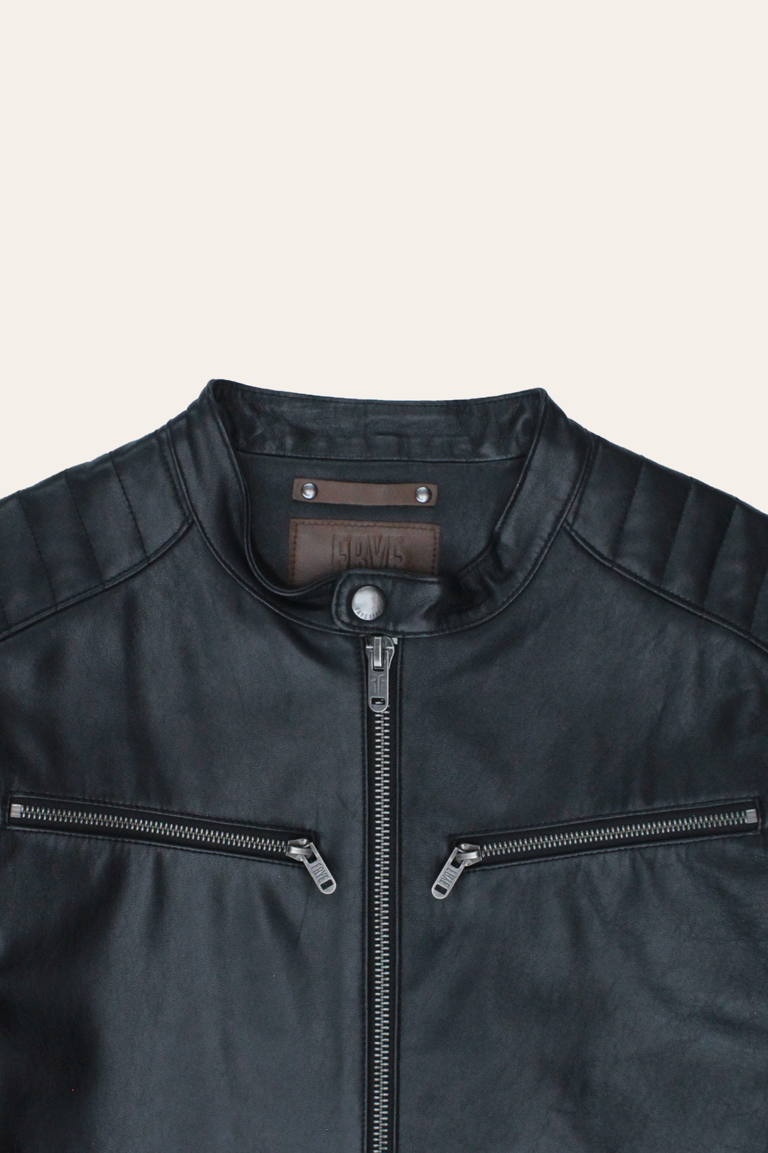 Men’s Black Pioneer Racer Leather Jacket Black - Frye