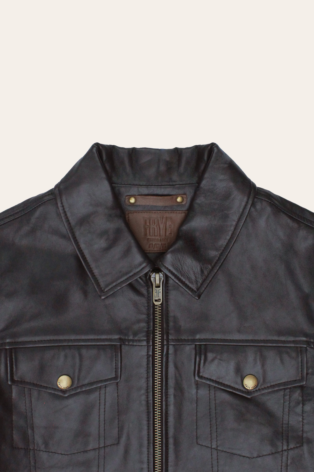 Men’s Dark Brown Kentucky Trucker Leather Jacket Dark Brown - Frye