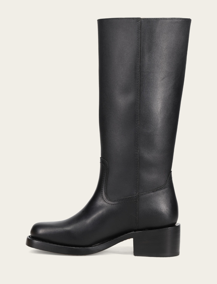 Women's Black Campus 14L Wide Calf Boots Black - Frye