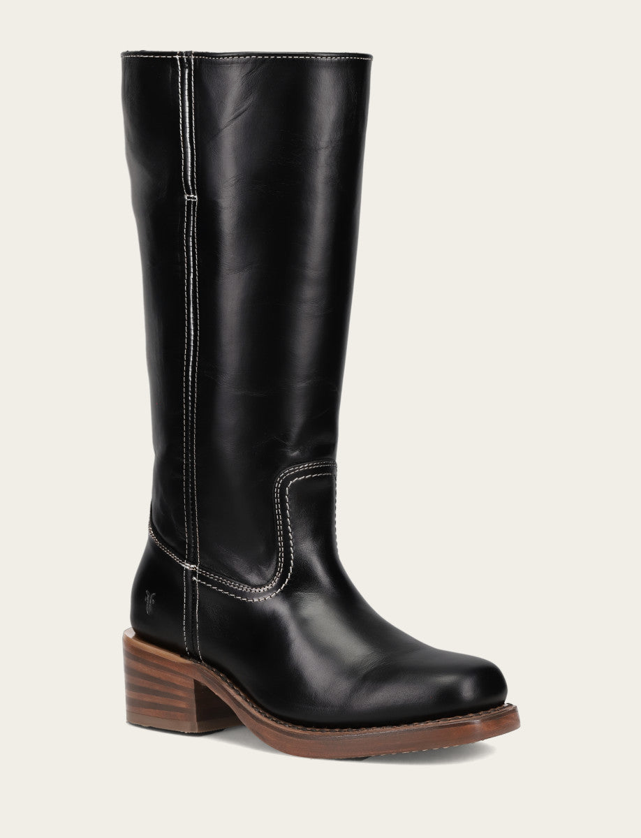 Women's Campus 14L Jet Black Wide Calf Boots Jet Black - Frye