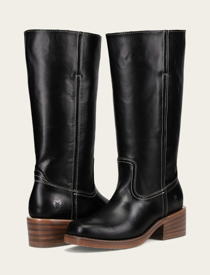 Women's Campus 14L Jet Black Wide Calf Boots Jet Black - Frye