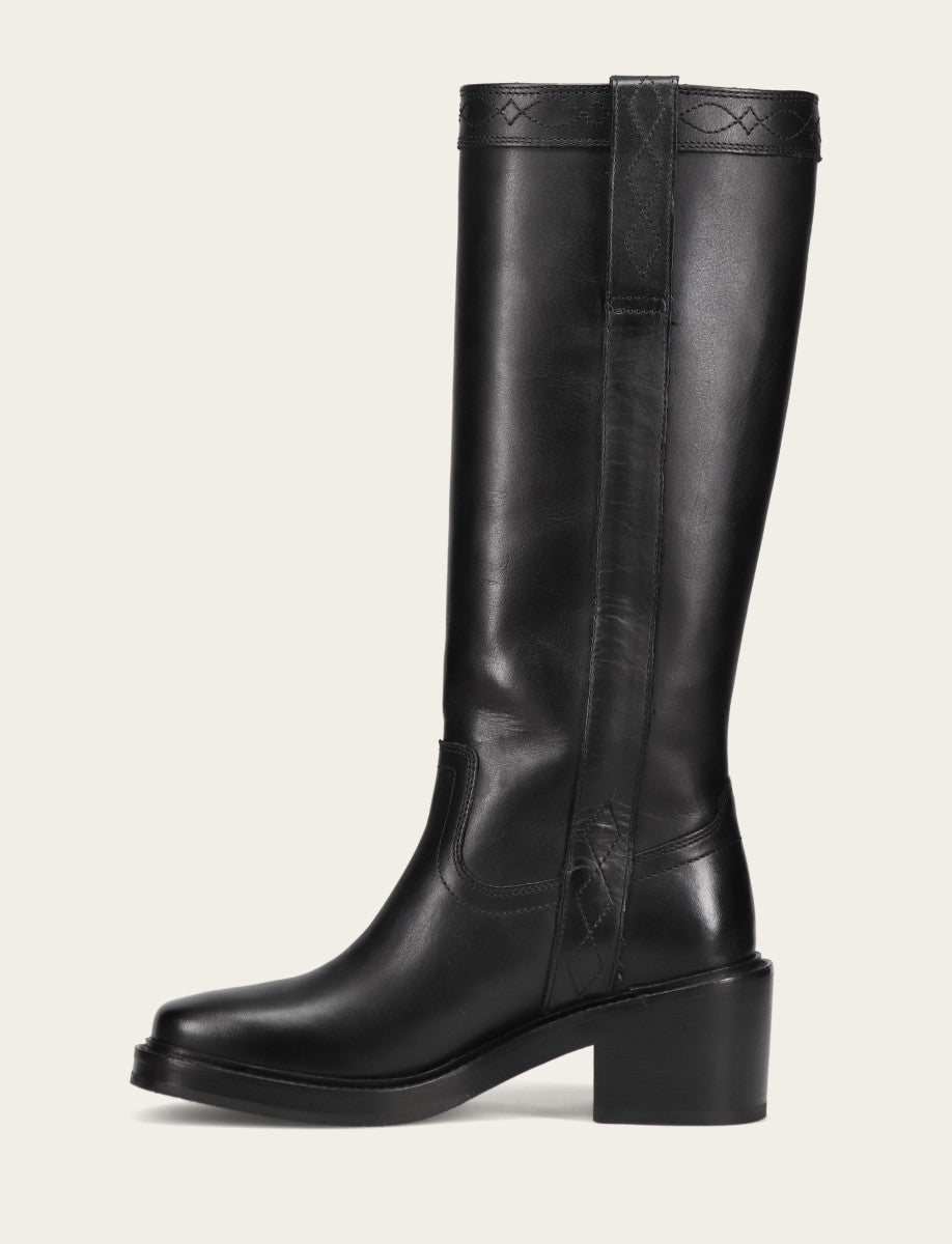 Women's Black Kate Pull On Wide Calf Tall Boots Black - Frye