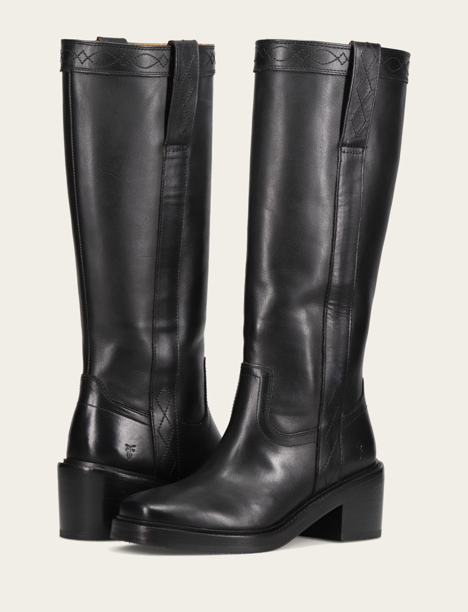 Women's Black Kate Pull On Wide Calf Tall Boots Black - Frye