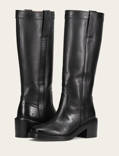 Women's Black Kate Pull On Wide Calf Tall Boots Black - Frye