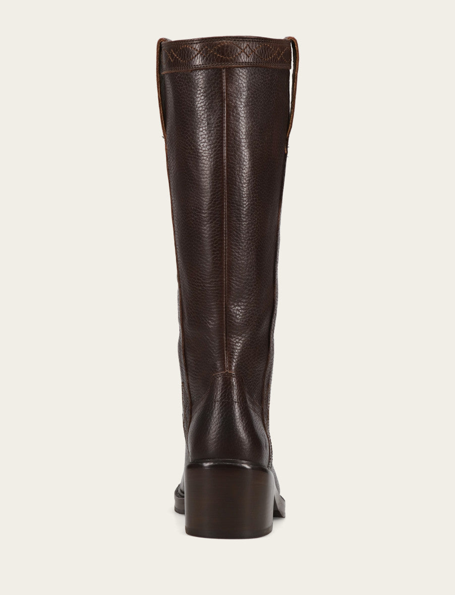 Women's Dark Brown Kate Pull On Wide Calf Tall Boots Dark Brown - Frye