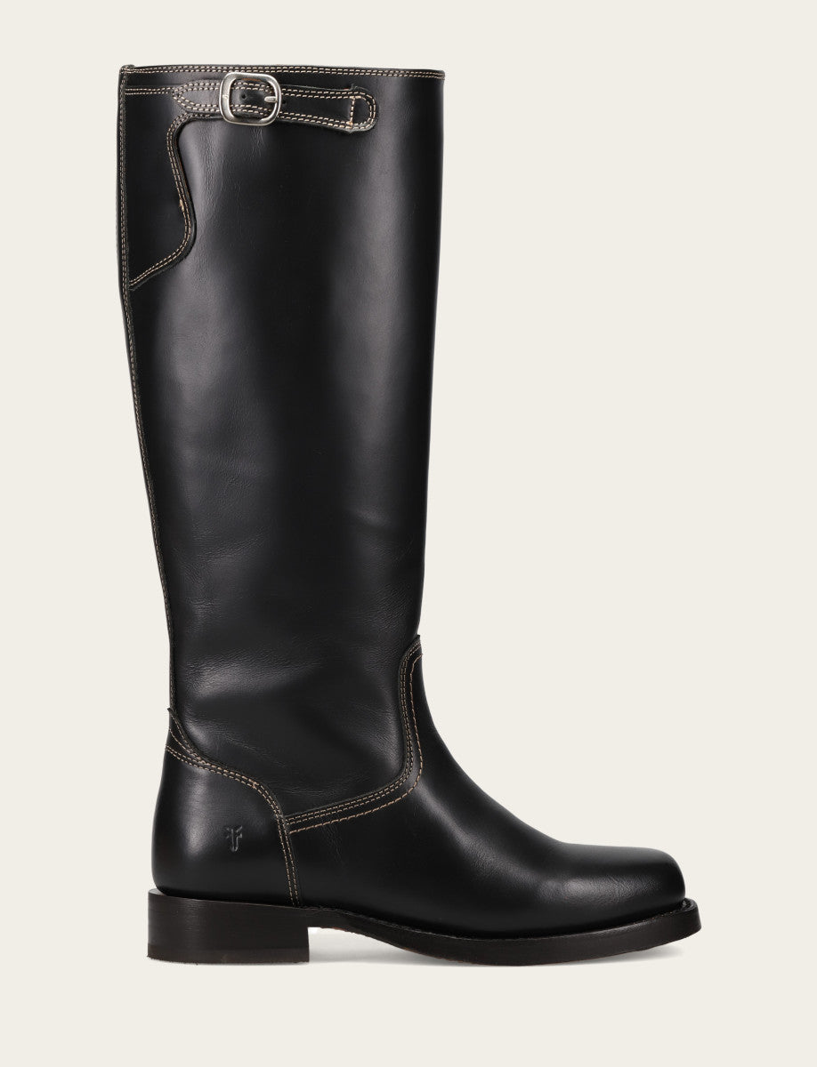 Women's Black Campus Low Heel Tall Riding Boot Black - Frye