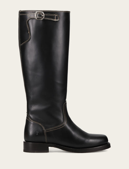 Women's Black Campus Low Heel Tall Riding Boot Black - Frye