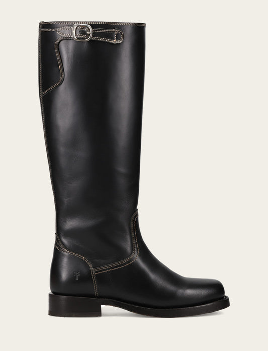 Women's Black Campus Low Heel Tall Riding Boot Black - Frye