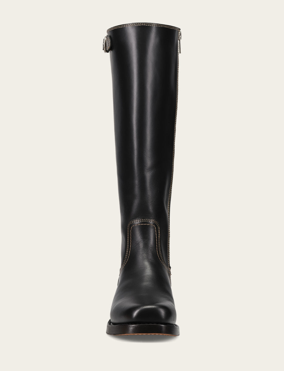 Women's Black Campus Low Heel Tall Riding Boot Black - Frye