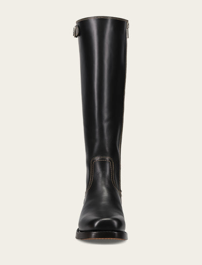 Women's Black Campus Low Heel Tall Riding Boot Black - Frye