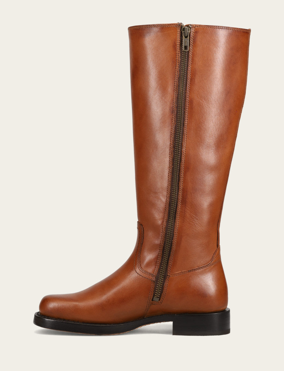 Women's Cognac Campus Low Heel Tall Riding Wide Calf Boot Cognac - Frye