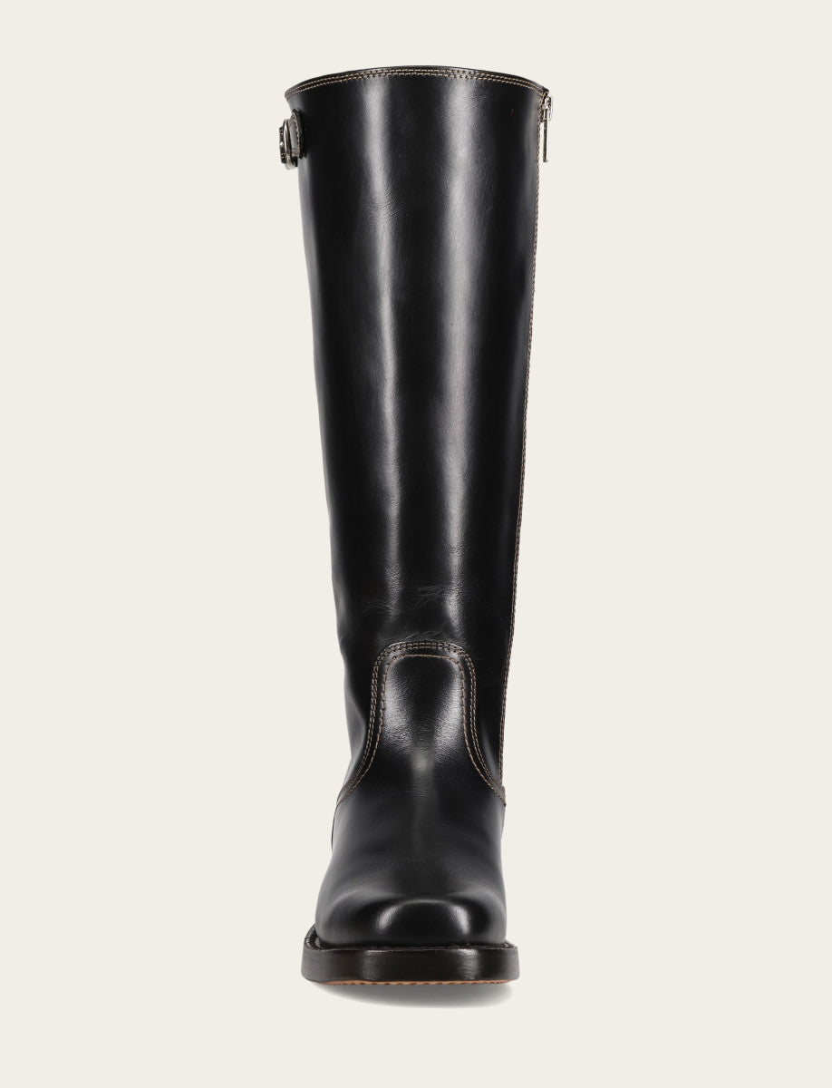 Women's Black Campus Low Heel Tall Riding Wide Calf Boot Black - Frye