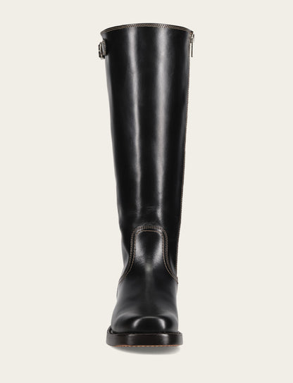 Women's Black Campus Low Heel Tall Riding Wide Calf Boot Black - Frye