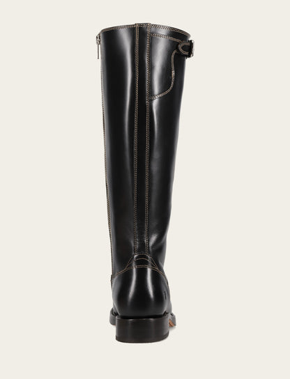 Women's Black Campus Low Heel Tall Riding Wide Calf Boot Black - Frye