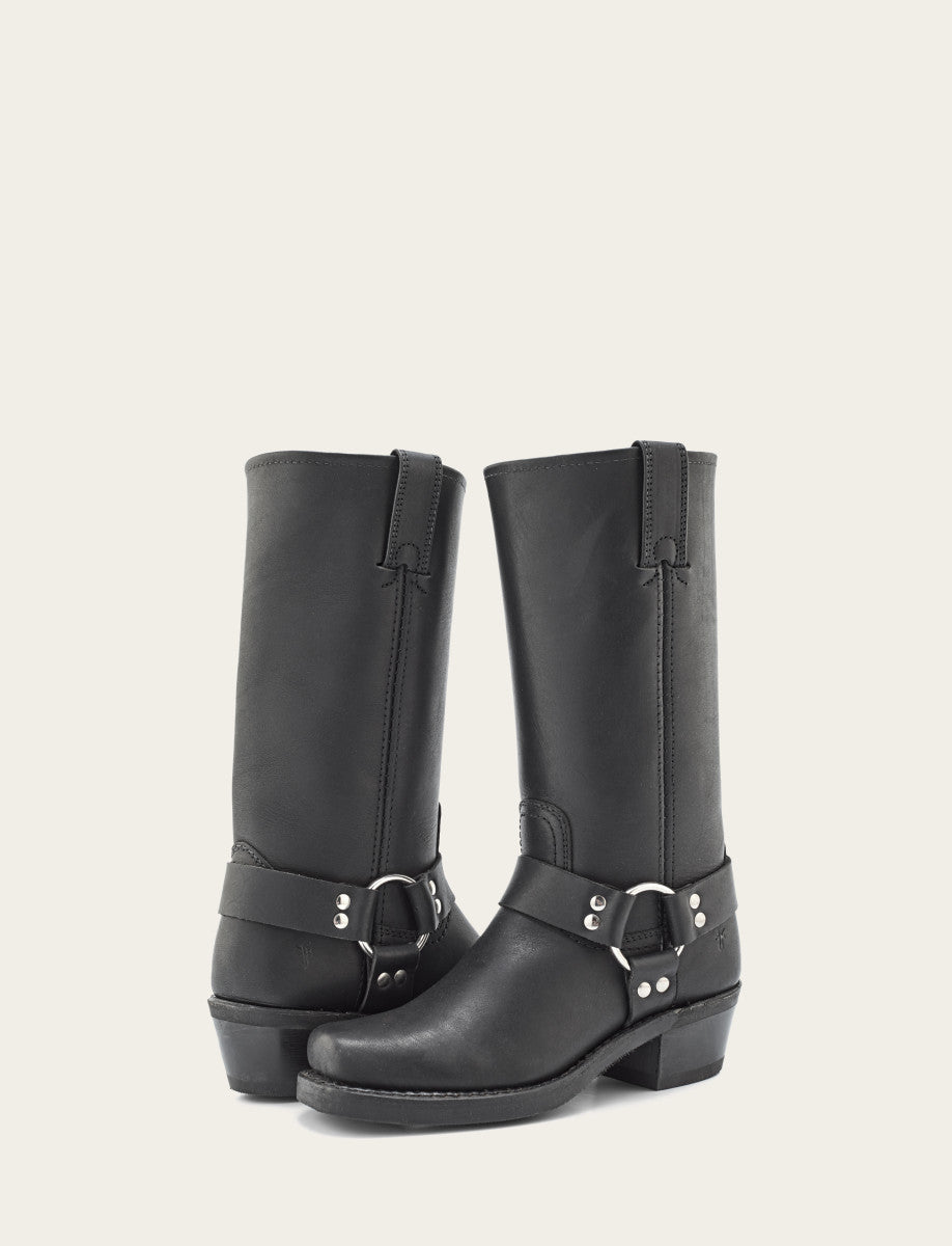 Women's Black Harness 12R Boots Black - Frye