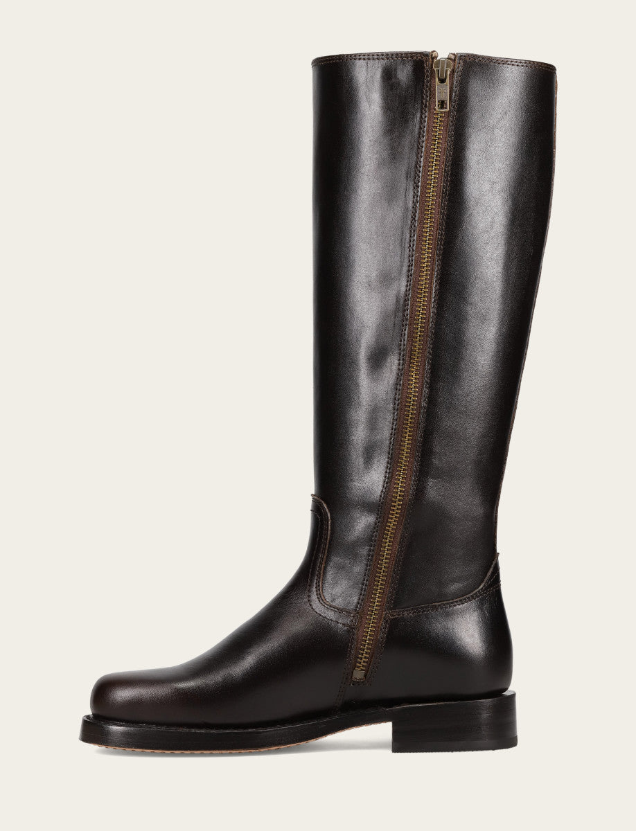 Women's Bourbon Campus Low Heel Tall Riding Boot Bourbon - Frye