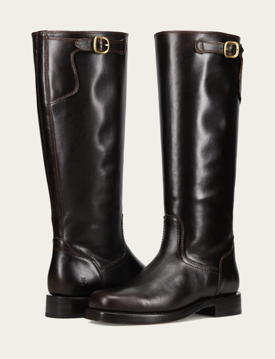 Women's Bourbon Campus Low Heel Tall Riding Boot Bourbon - Frye