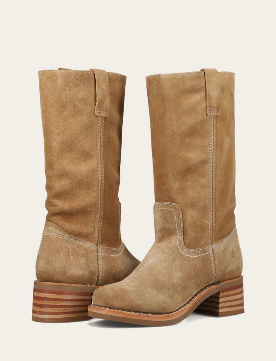Women's Tan Buck Campus 12R Boots Tan Buck - Frye