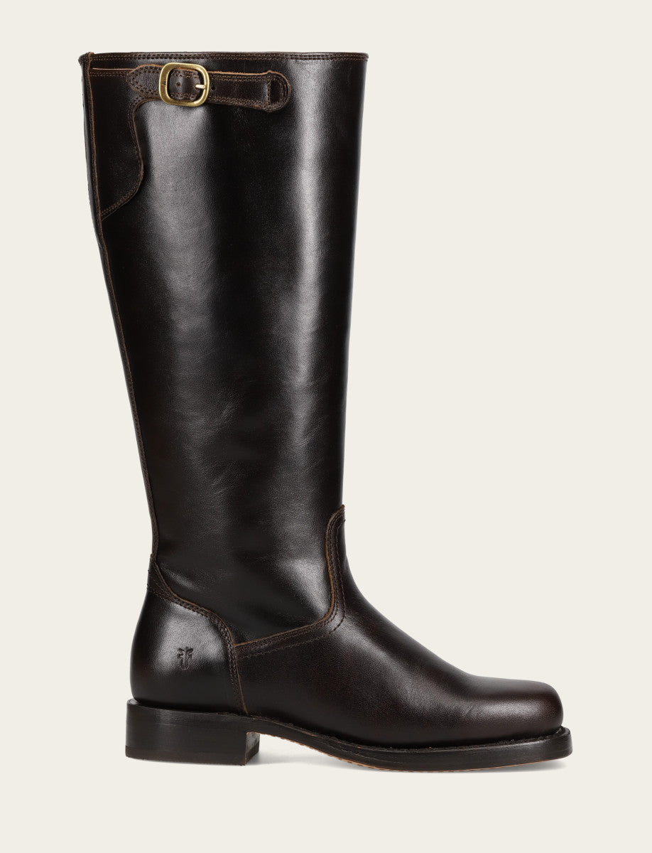 Women's Bourbon Campus Low Heel Tall Riding Wide Calf Boot Bourbon - Frye