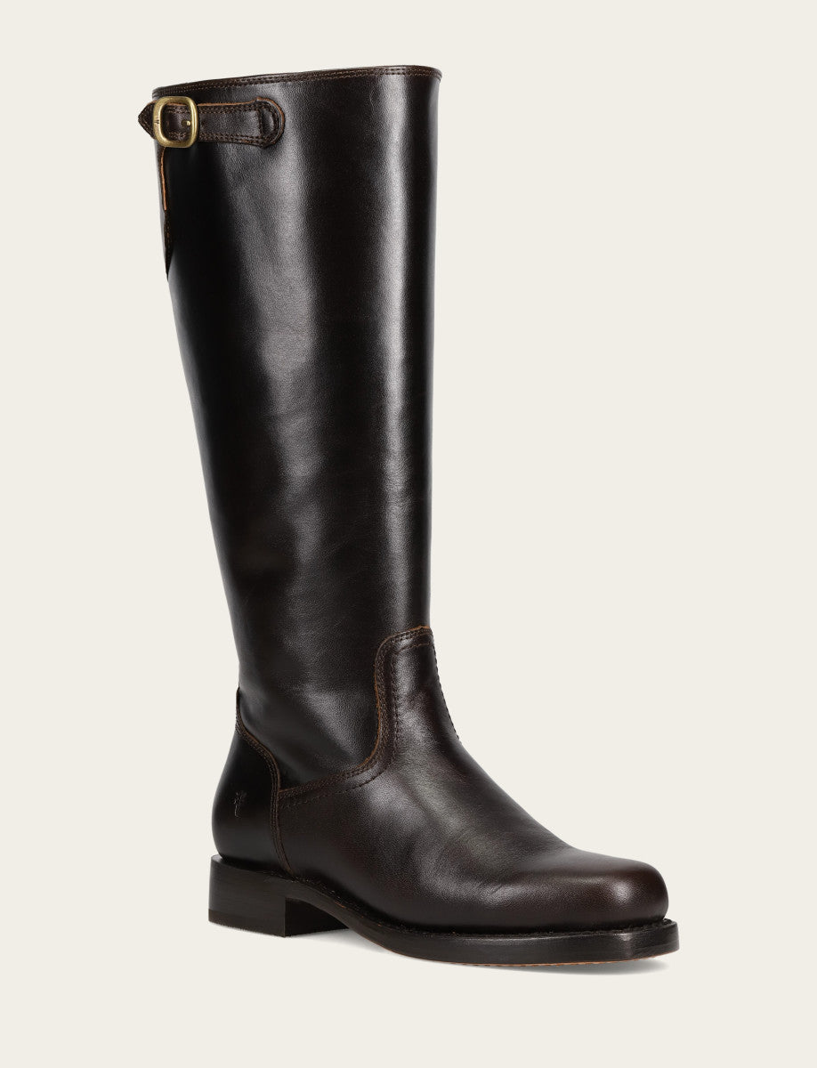 Women's Bourbon Campus Low Heel Tall Riding Wide Calf Boot Bourbon - Frye