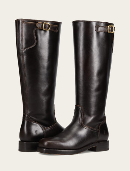 Women's Bourbon Campus Low Heel Tall Riding Wide Calf Boot Bourbon - Frye