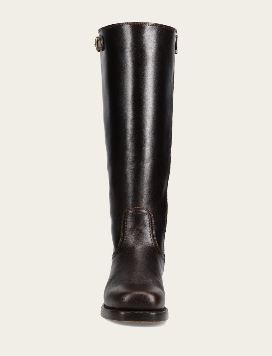 Women's Bourbon Campus Low Heel Tall Riding Wide Calf Boot Bourbon - Frye