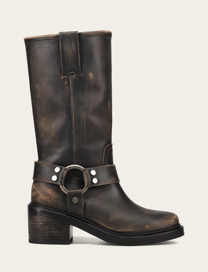 Women's Distressed Black Kate Harness Boot Distressed Black - Frye