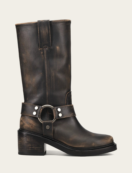 Women's Distressed Black Kate Harness Boot Distressed Black - Frye
