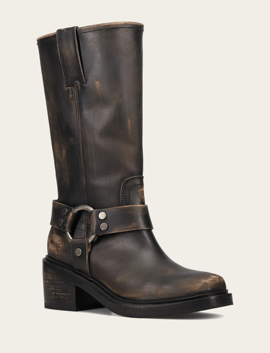 Women's Distressed Black Kate Harness Boot Distressed Black - Frye