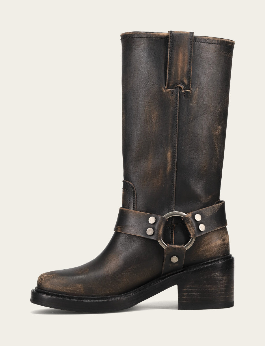 Women's Distressed Black Kate Harness Boot Distressed Black - Frye
