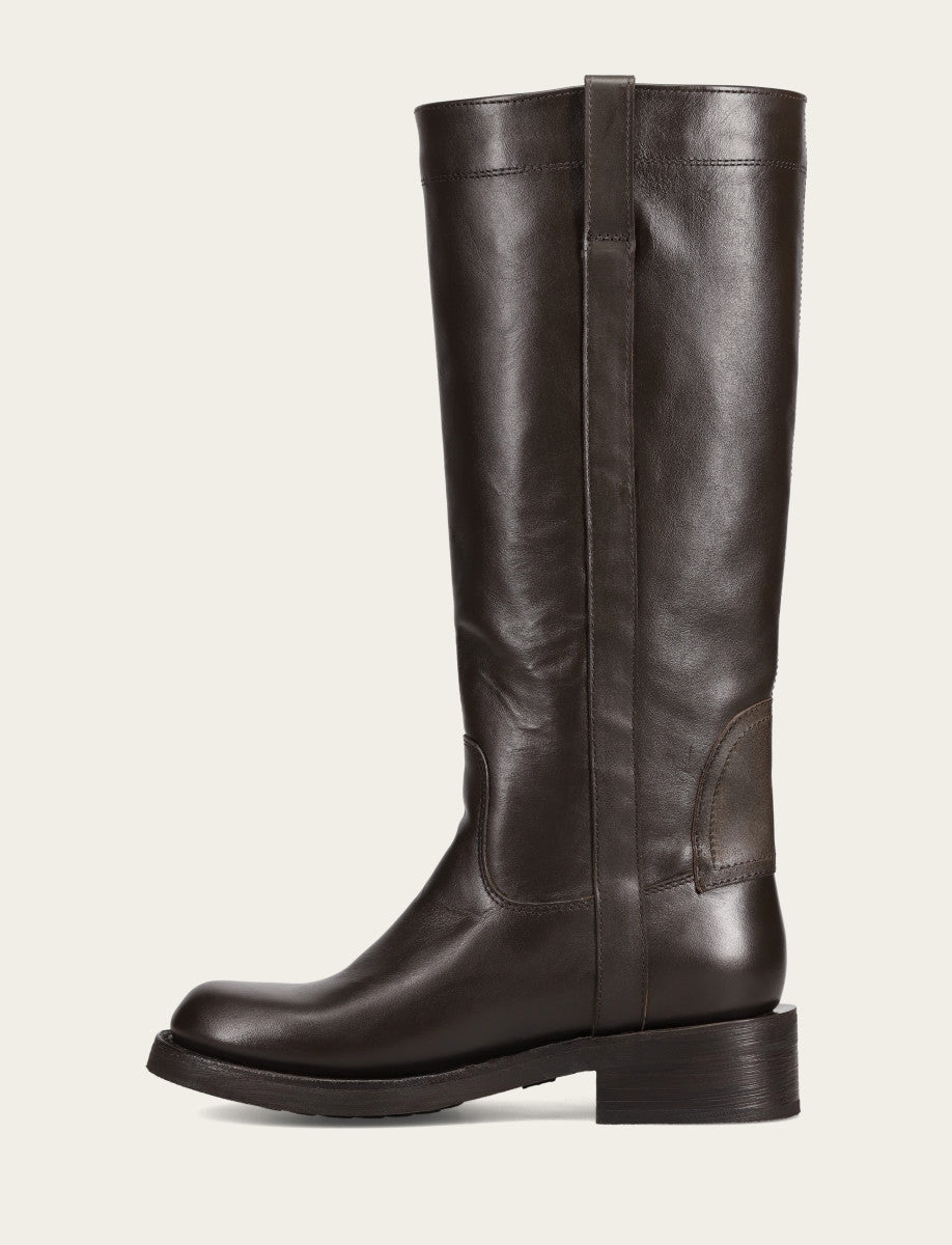Women's Dark Brown Viv Riding Boot Dark Brown - Frye