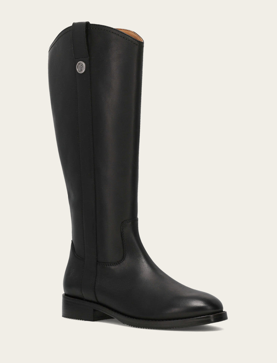 Women's Black Melissa Button Tall Inside Zip Wide Calf Boot Black - Frye