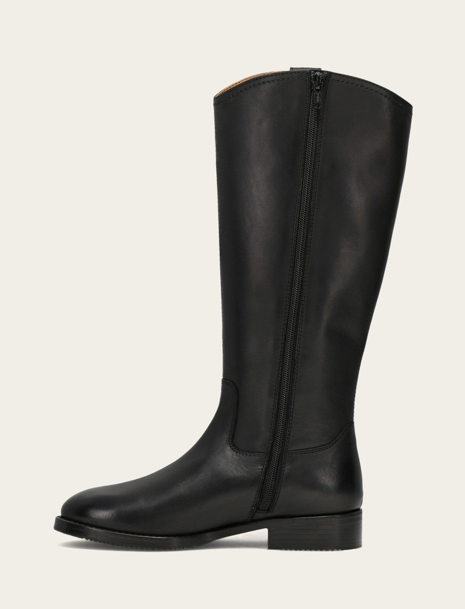 Women's Black Melissa Button Tall Inside Zip Wide Calf Boot Black - Frye