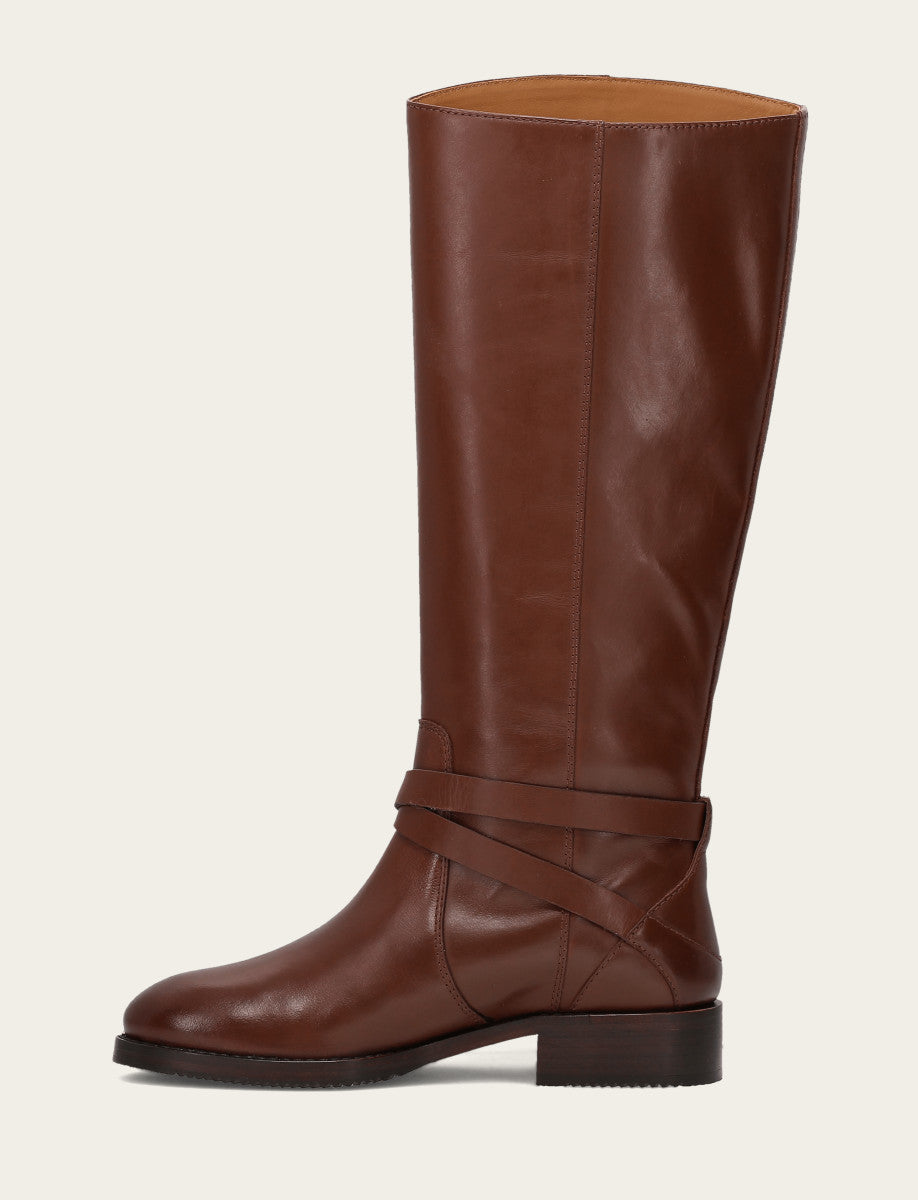 Women's Walnut Melissa Belted Riding Wide Calf Boot Walnut - Frye