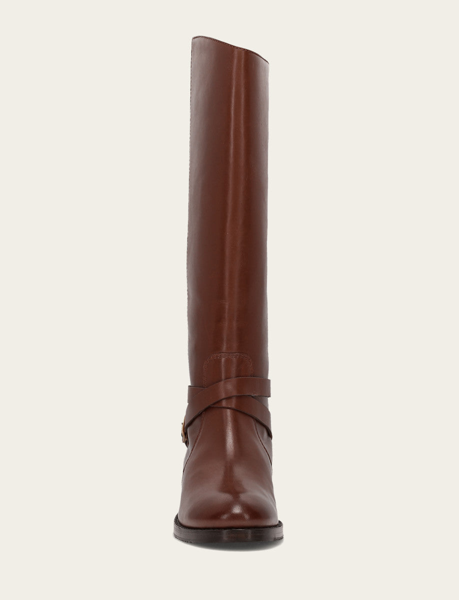 Women's Walnut Melissa Belted Riding Wide Calf Boot Walnut - Frye