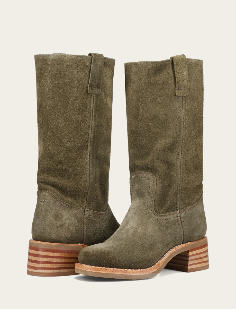 Women's Olive Campus 12R Boots Olive - Frye