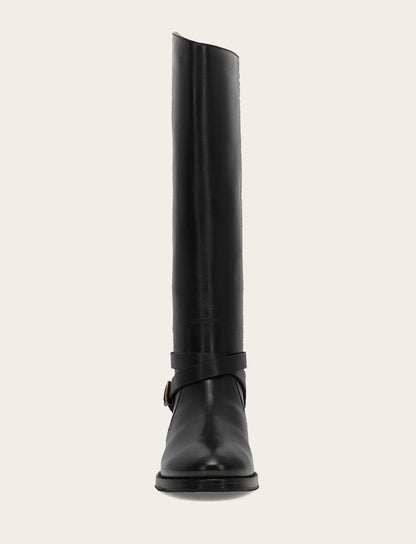 Women's Black Melissa Belted Riding Wide Calf Boot Black - Frye