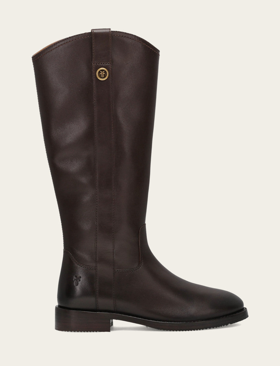 Women's Dark Brown Melissa Button Tall Inside Zip Boot Dark Brown - Frye