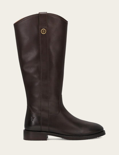 Women's Dark Brown Melissa Button Tall Inside Zip Boot Dark Brown - Frye