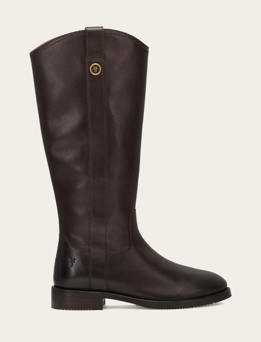 Women's Dark Brown Melissa Button Tall Inside Zip Boot Dark Brown - Frye