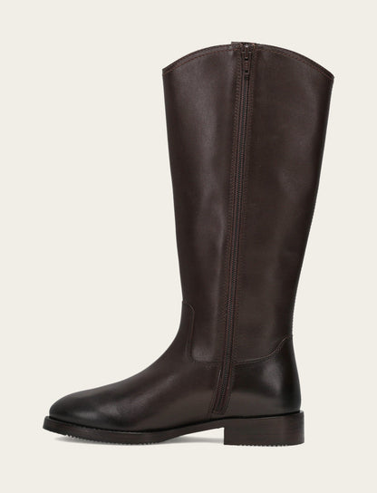 Women's Dark Brown Melissa Button Tall Inside Zip Boot Dark Brown - Frye